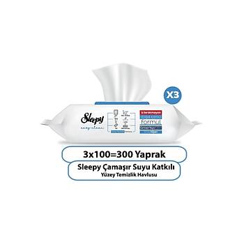 Sleepy Easy Clean amar Suyu Katkl Yzey Temizlik Havlusu 3X100 (300 Yaprak)