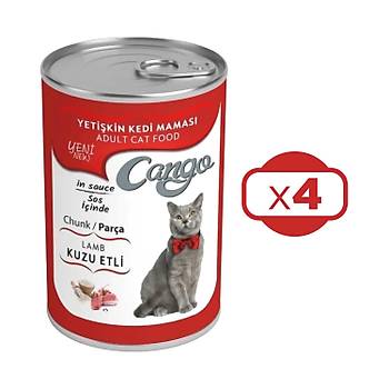 Cango Yetikin Konserve Kedi Mamas Kuzu Etli 415 Gr X 4 Adet