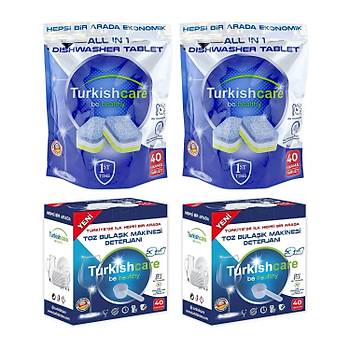 Turkishcare Bulak Mak. Tableti 40 l  + Toz Deterjan 40 Ykama 4 l Karma Paket