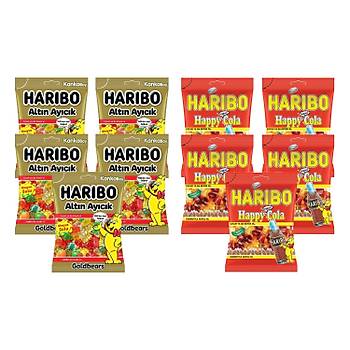 Haribo Altn Ayck ve Happy Cola 80 gr Kanka Boy 10 lu Eko Paket