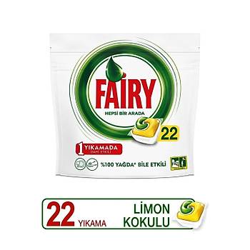 Fairy Hepsi Bir Arada Bulak Makinesi Deterjan Kapsl Limon Kokulu 22 Ykama x 2 Adet