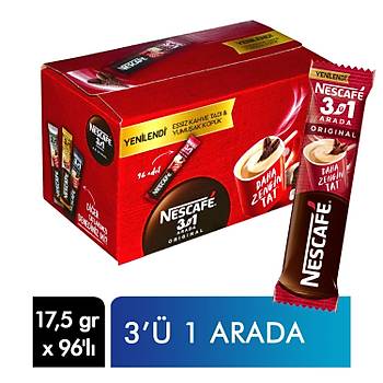 Nescafe 3  1 Arada Original 17,5 gr x 96 Adet