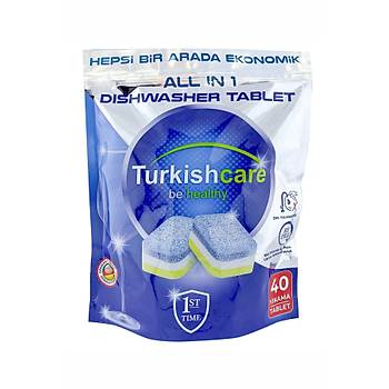 Turkishcare Hepsi Bir Arada Ekonomik 40 Ykama Bulak Deterjan Premium Tablet