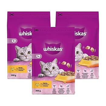 Whiskas Tavuklu Sebzeli Kuru Kedi Mamas 300 gr x 3 Adet