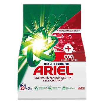 Ariel Oxi Beyazlara zel Aqua Pudra Toz amar Deterjan 3 Kg x 2 Adet