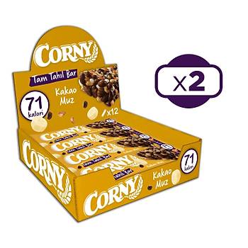 CORNY Kakao Muz Tam Tahl Bar 12 Adet X 17g x 2 Kutu