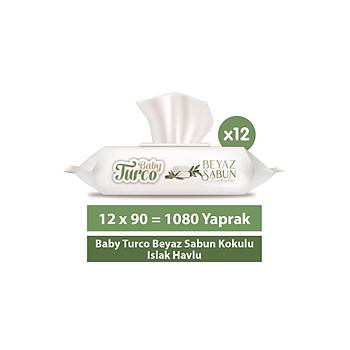 Baby Turco Beyaz Sabun Kokulu Islak Havlu 12x90 l