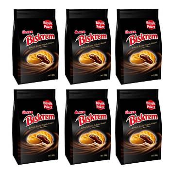 lker Biskrem Kakaolu Krema Dolgulu Biskvi 200 gr x 6 Adet