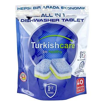 Turkishcare Hepsi 1 Arada 40 l Bulak Makinas Tableti x 24 Paket (960 Tablet)