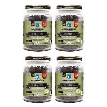 Marmarabirlik Premium XL Siyah Zeytin 1000 gr Cam Pet x 4 Adet