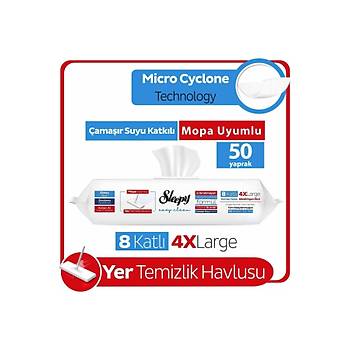 Sleepy Easy Clean amar Suyu Katkl Mopa Uyumlu Yer Temizlik Havlusu 50 Yaprak