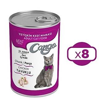 Cango Yetikin Kedi Mamas Tavuklu Konserve 415 Gr X 8 Adet