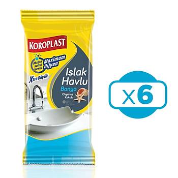 Koroplast Islak Havlu Banyo Okyanus Kokulu 6 Paket Xtra Byk 30 Adet 20x30 Cm