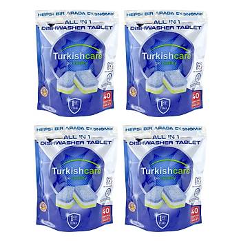 Turkiscare Hepsi 1 Arada 40 l Bulak Makinas Tableti x 4 Paket (160 Tablet)