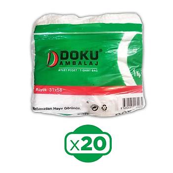 Doku Ambalaj Atlet Poet 31x58 cm Byk Boy 1 kg x 20 Adet (20 kg)