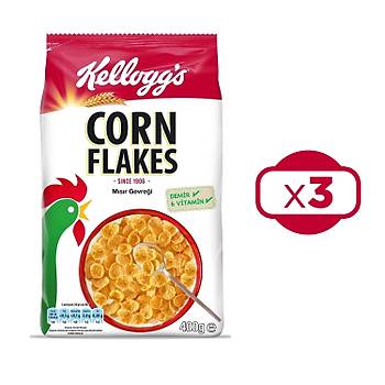 Kellogg's Corn Flakes Kahvaltlk Msr Gevrei 400 Gr x 3 Adet