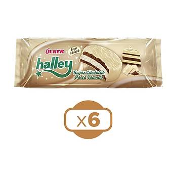 lker Halley Beyaz ikolata Kaplamal Sandvi Biskvi 210g x 6 Adet