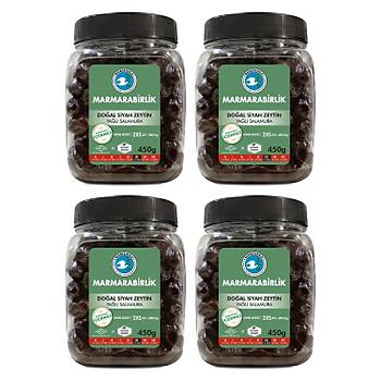 Marmarabirlik Doal Siyah Zeytin 450 gr x 4 Adet