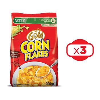 Nestle Gold Corn Flakes Tam Tahll Msr Gevrei 200 Gr x 3 Adet