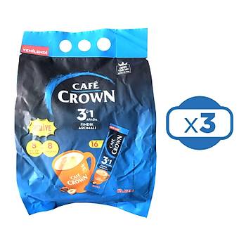 Cafe Crown 31 Arada 16 l Fndk Arm Kahve /  Bardak ve Kartrc Hediyeli Set x 3 Adet