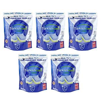 Turkishcare Hepsi 1 Arada 40 l Bulak Makinas Tableti x 5 Paket (200 Tablet)