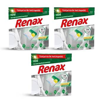 Renax Bulak Makinesi Kapsl Hepsi Bir Arada 33 L x 3 Adet (99 Kapsl)