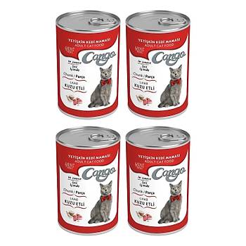 Cango Yetikin Konserve Kedi Mamas Kuzu Etli 415 Gr X 4 Adet