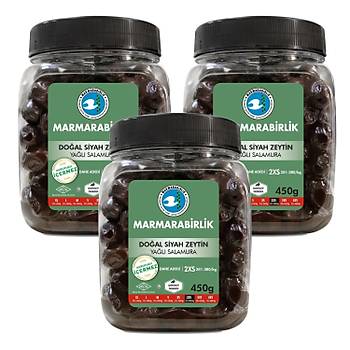 Marmarabirlik Doal Siyah Zeytin 450 gr x 3 Adet