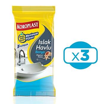 Koroplast Islak Havlu Banyo Okyanus Kokulu 30lu x 3 Paket (20x30 cm)