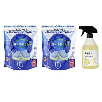 Turkishcare Bulak Makinesi Tableti 40 l x 2 Ad + Ar Ya Skc Sprey 500 ml 