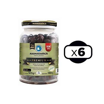 Marmarabirlik Premium XL Siyah Zeytin 1000 gr Cam Pet x 6 Adet