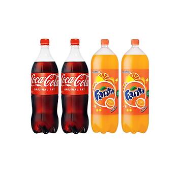 Coca-Cola 2,5 lt (2 Ad) + Fanta Portakal 2,5 lt (2 Ad) / 4 l Set