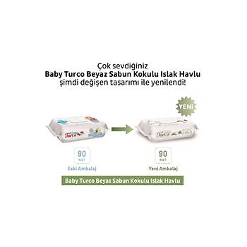 Baby Turco Beyaz Sabun Kokulu Islak Havlu 12x90 l