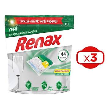 Renax Bulak Makinesi Kapsl Hepsi Bir Arada 44 L x 3 Adet (132 Kapsl)