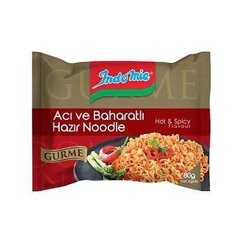 Indomie Noodle Gurme Ac Ve Baharatl 80 gr x 10 Adet