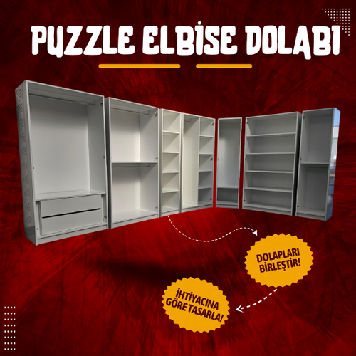 Puzzle Modler Elbise Dolab - Kendi Dolabn Tasarla