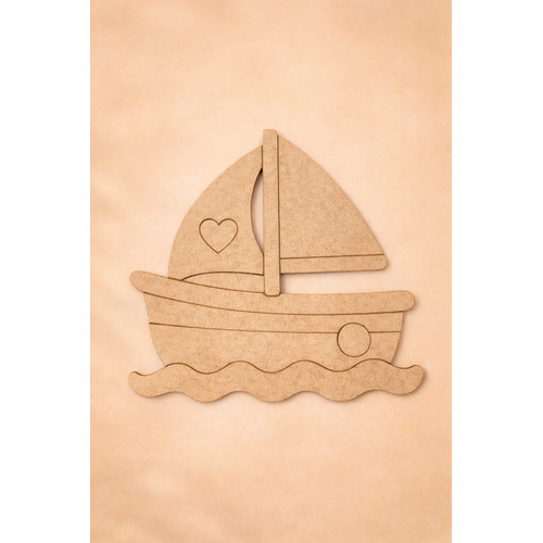 Sevimli Gemi Ah�ap Boyama Aktivite Sanat 15 cm x 14 cm