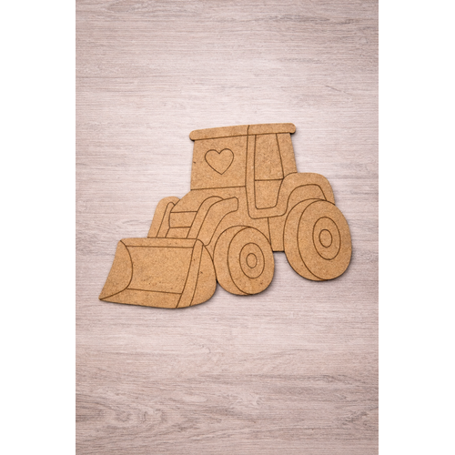 Sevimli I� Makinas� Ah�ap Boyama 14x12 cm