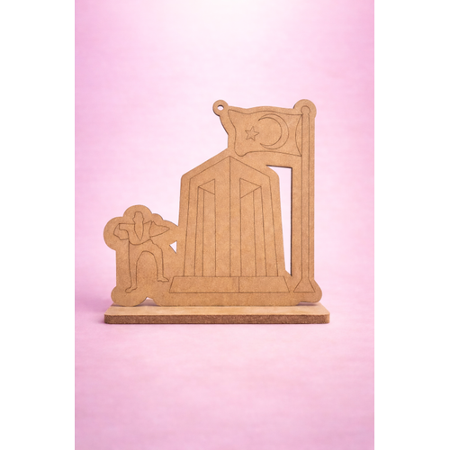 18 Mart �anakkale Zaferi Ah�ap Boyama Etkinli�i � Standl� 17 cm MDF Okul Aktivitesi