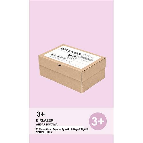 23 Nisan Ah�ap Boyama Seti  Ay Y�ld�z & Bayrak Fig�rl�