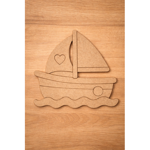 Sevimli Gemi Ah�ap Boyama Aktivite Sanat 15 cm x 14 cm