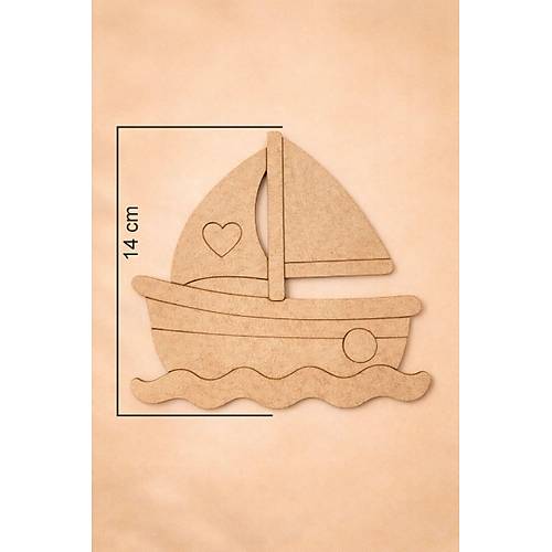 Sevimli Gemi Ah�ap Boyama Aktivite Sanat 15 cm x 14 cm