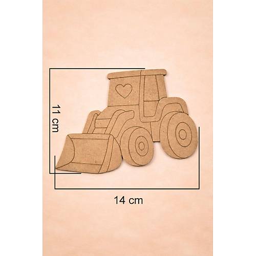 Sevimli I� Makinas� Ah�ap Boyama 14x12 cm