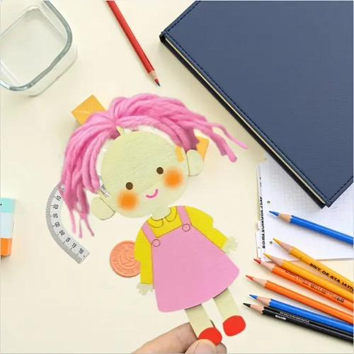 Sevimli Kz Renkli Ahap Boyama  Okul ncesi DIY Etkinlik ve Sanat Aktivitesi 10 adet