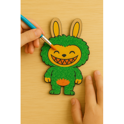 Labubu Karakteri Ahap Boyama  Okul ncesi DIY Etkinlik ve Sanat Aktivitesi