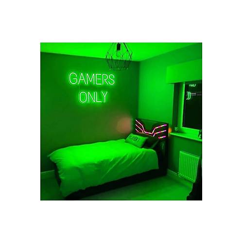 Gamers Only Gamer Neon Oyuncu Odas Dekor Neon Tabela(80x40cm)