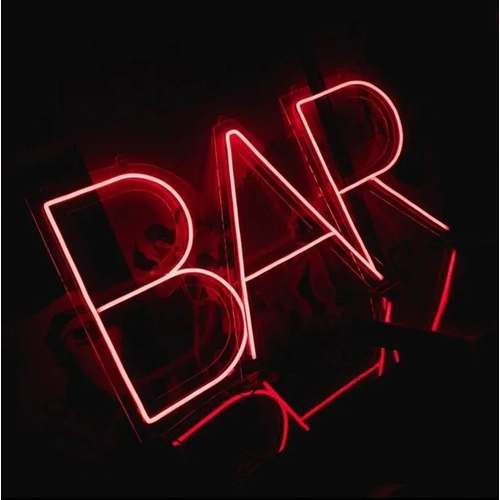 BAR YAZILI NEON LED IIKLI TABELA- 45x25 cm