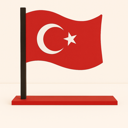 Boyanabilir Trk Bayra Standl Ahap Oyuncak  Etkinlik Aktivite 1 Ad