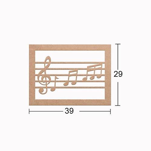 Boyanabilir Ah�ap M�zik Notalar� Dekorlu Duvar Dekorasyonu