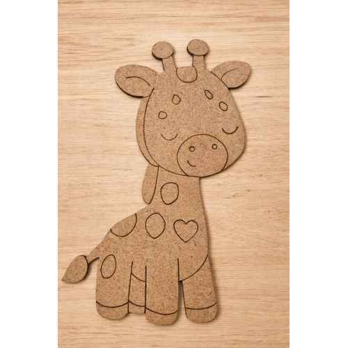 Sevimli Z�rafa Ah�ap Boyama Okul Etkinlik Aktivite 15 cm x 9 cm